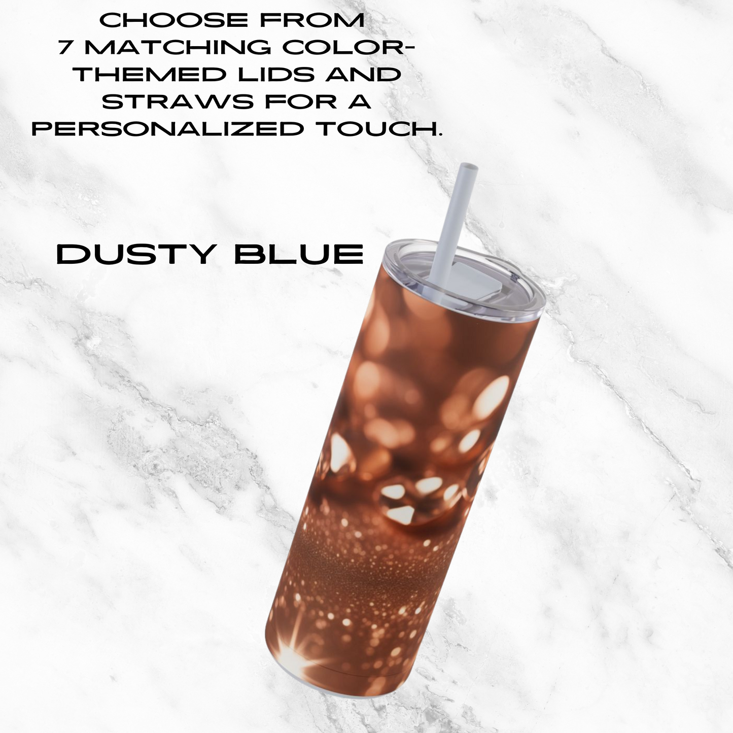 Golden Glimmer 20oz Skinny Tumbler - With Straw