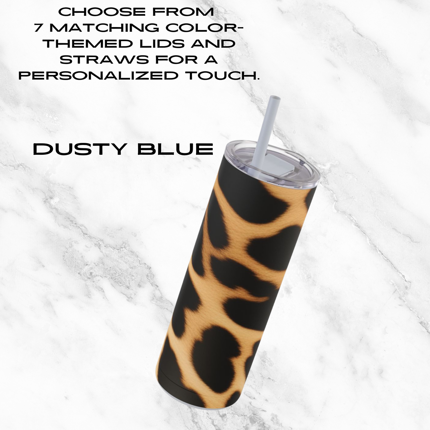 Cheetah Charm 20oz Skinny Tumbler - With Straw