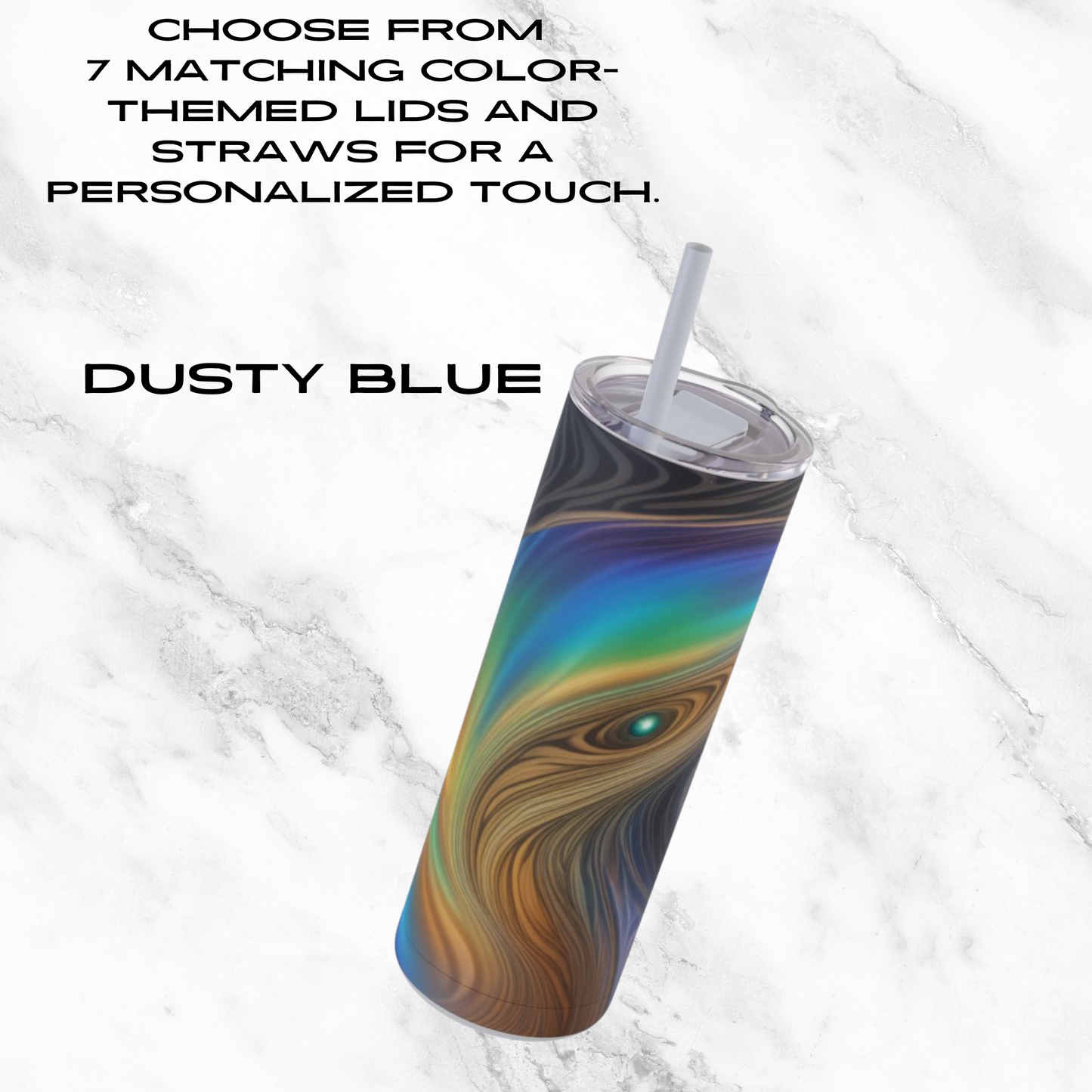 Nebula Swirl 20oz Skinny Tumbler - With Straw