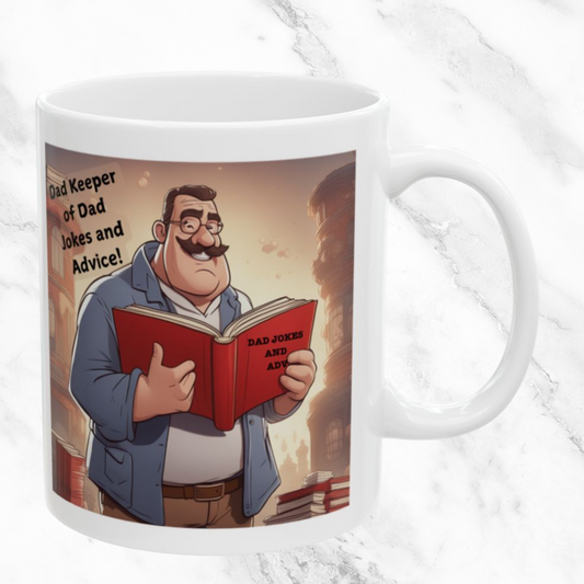 Dad Keeper of Dad Jokes and Advice 11oz Mug