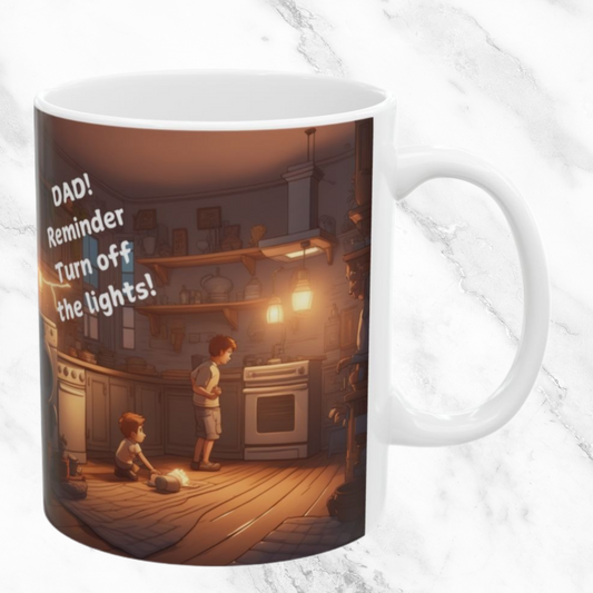 Dad Reminder - Lights OFF! 11oz Mug