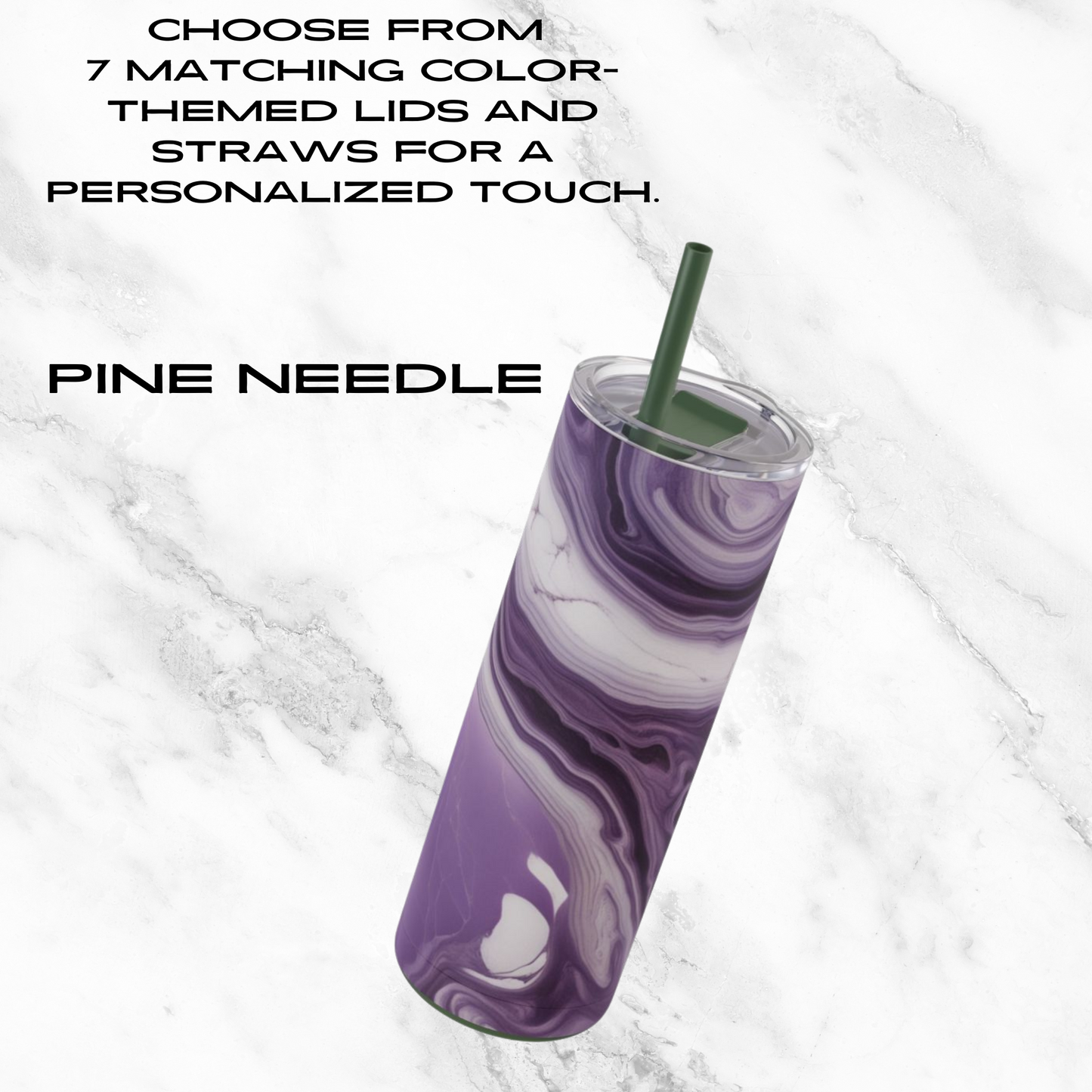 Lavender Swirl 20oz Skinny Tumbler - With Straw