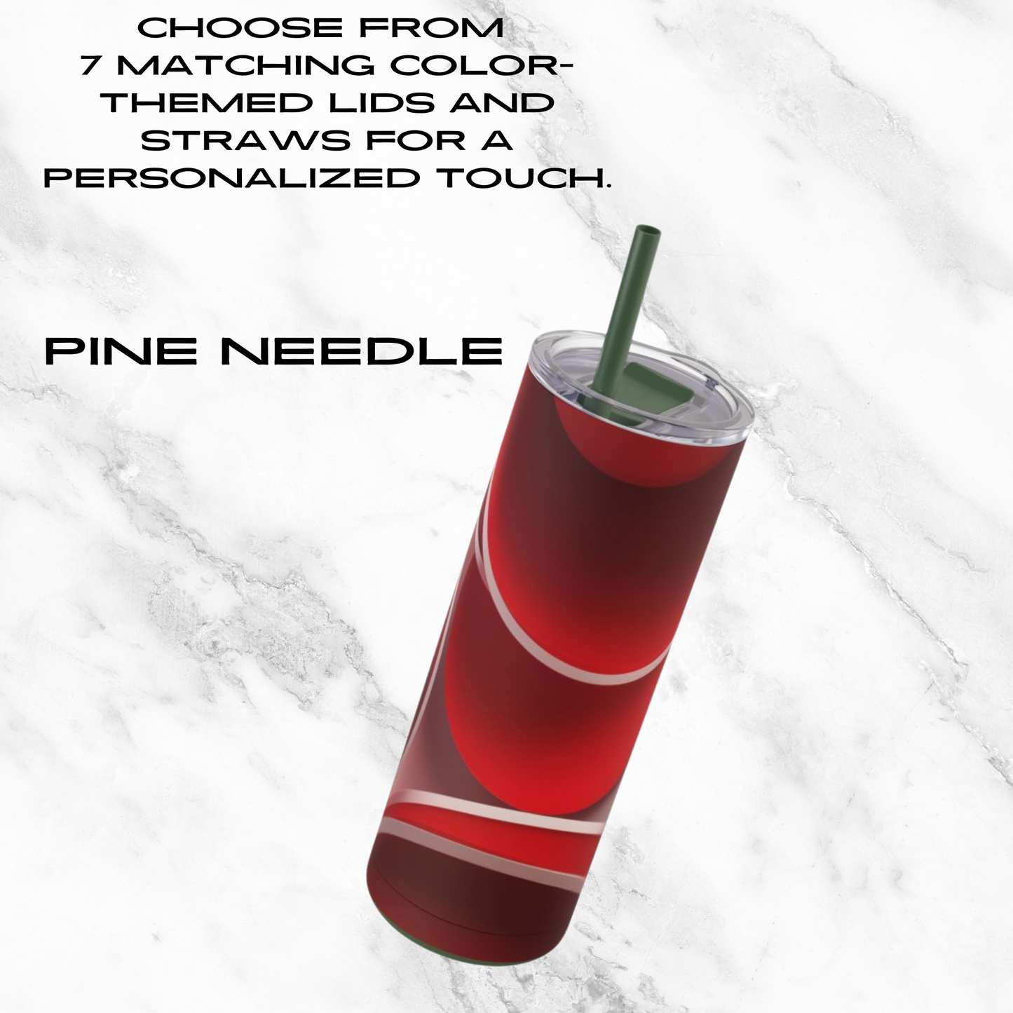 Crimson Curls 20oz Skinny Tumbler - With Straw