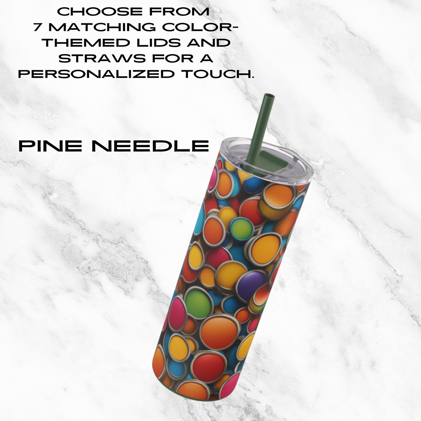 Candy Dots 20oz Skinny Tumbler - With Straw