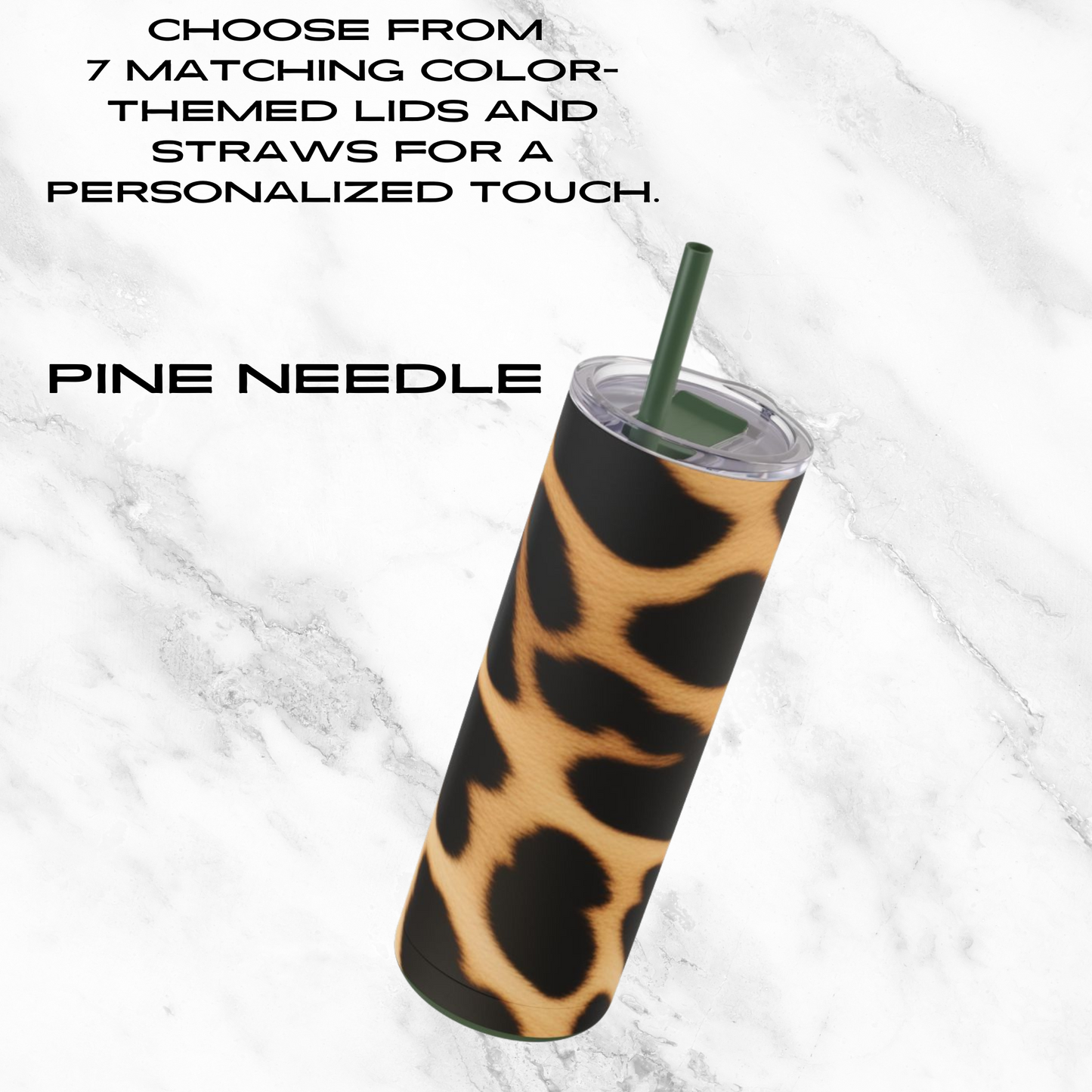 Cheetah Charm 20oz Skinny Tumbler - With Straw