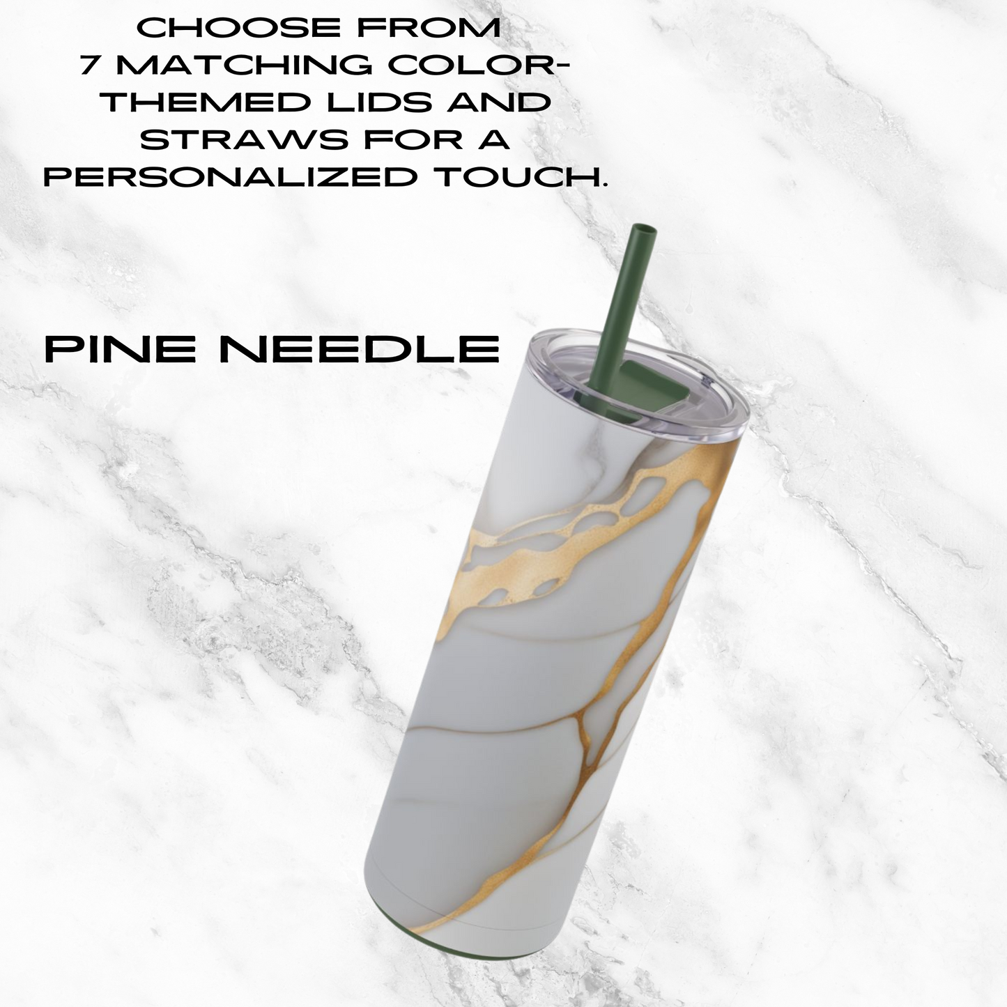Golden Streams 20oz Skinny Tumbler - With Straw