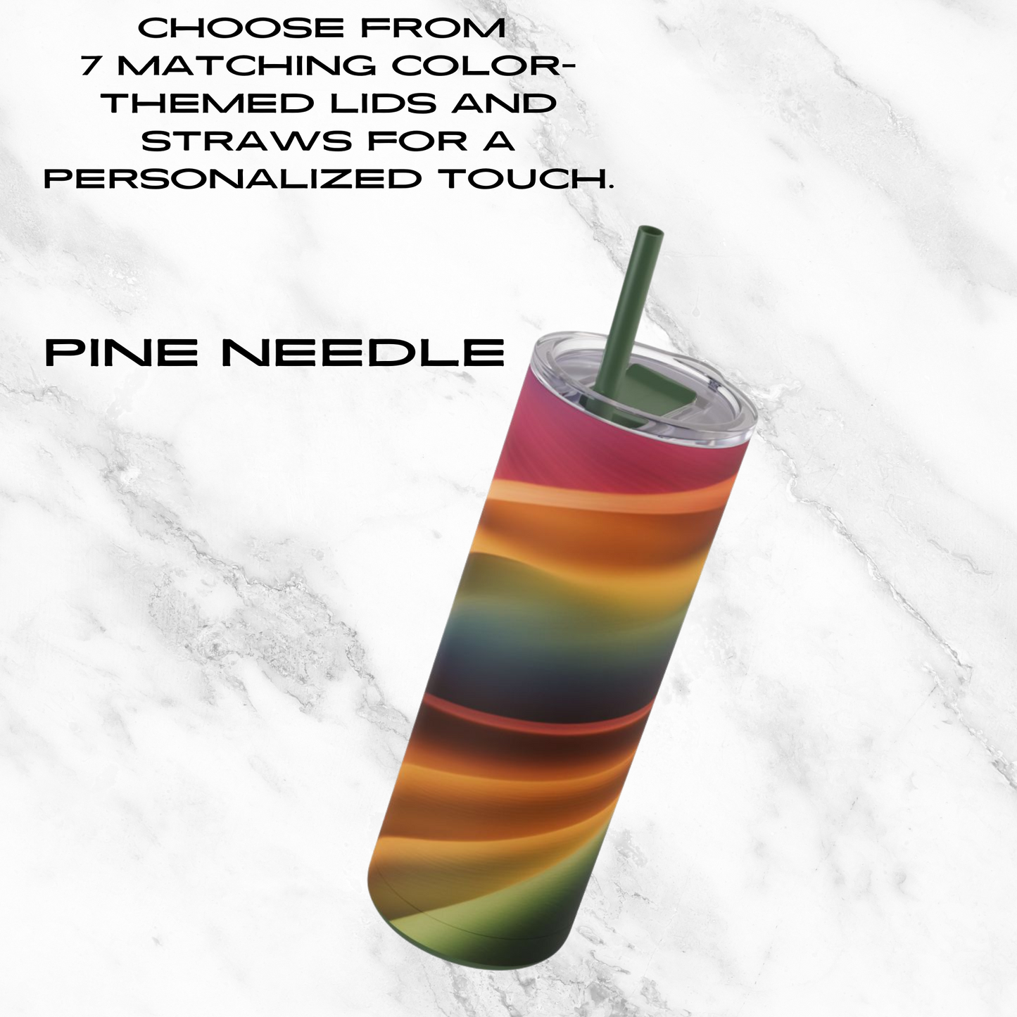 Rainbow Cascade 20oz Skinny Tumbler - With Straw