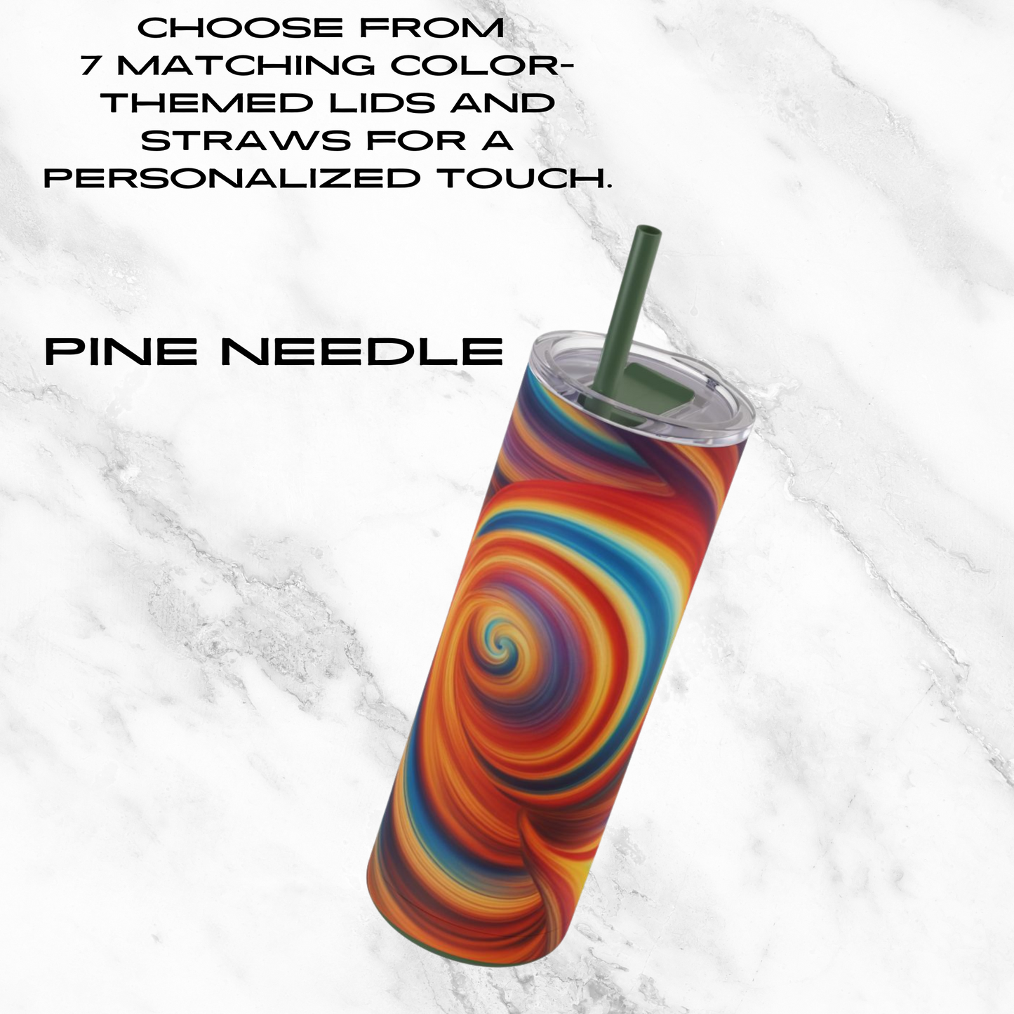 Fiery Vortex 20oz Skinny Tumbler - With Straw
