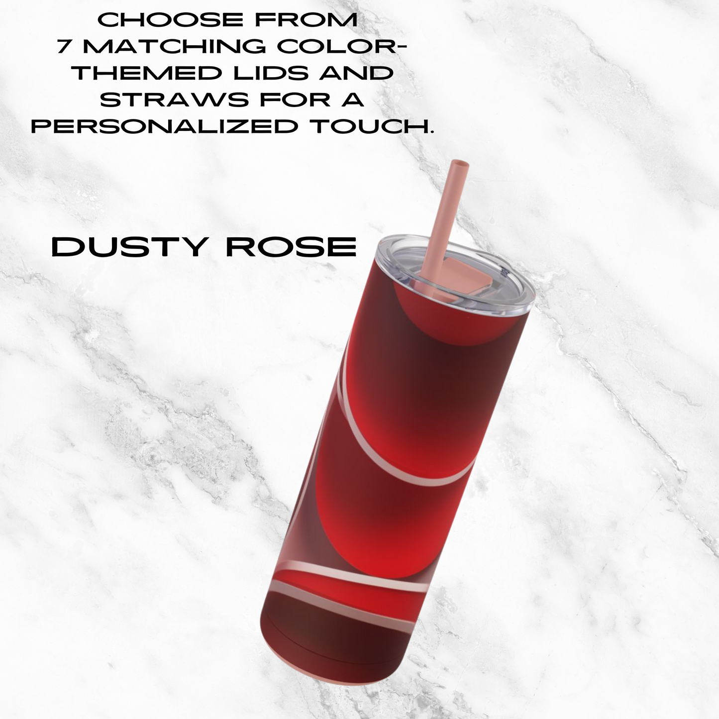 Crimson Curls 20oz Skinny Tumbler - With Straw