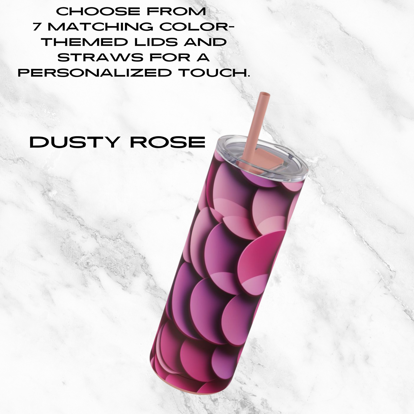Rosy Ripple 20oz Skinny Tumbler - With Straw
