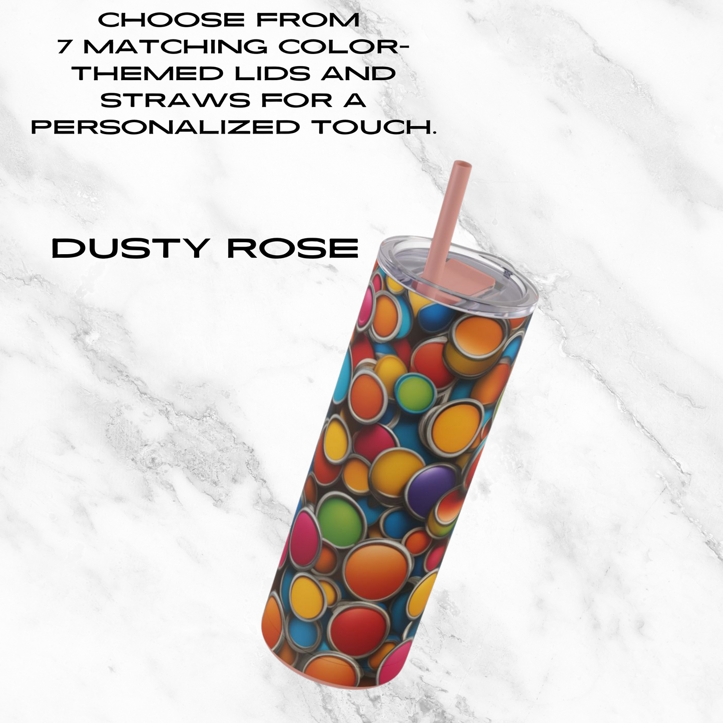 Candy Dots 20oz Skinny Tumbler - With Straw