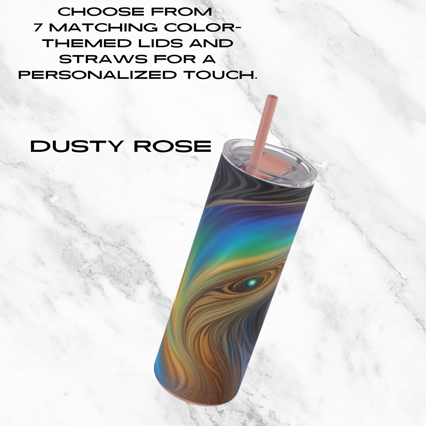 Nebula Swirl 20oz Skinny Tumbler - With Straw