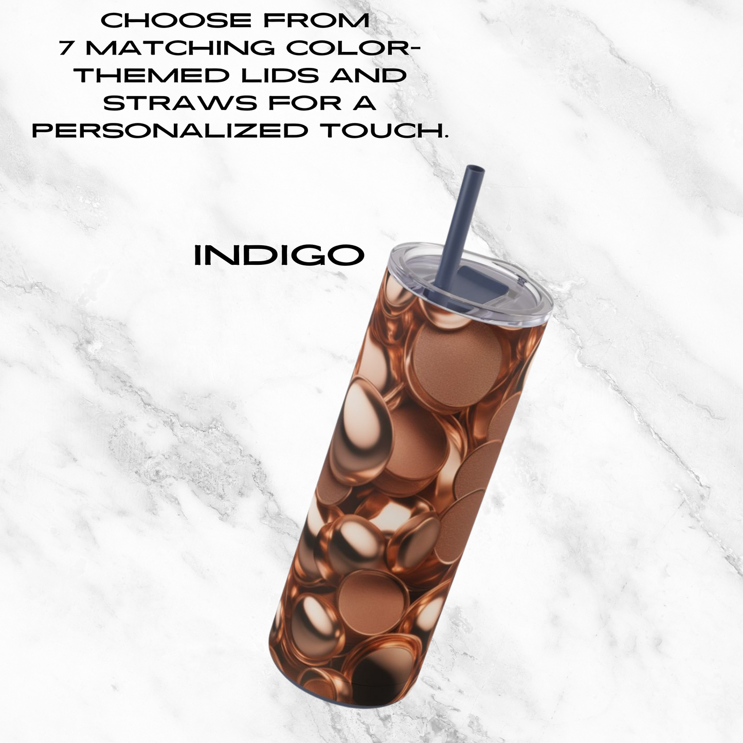 Coppery Curves 20oz Skinny Tumbler - With Straw