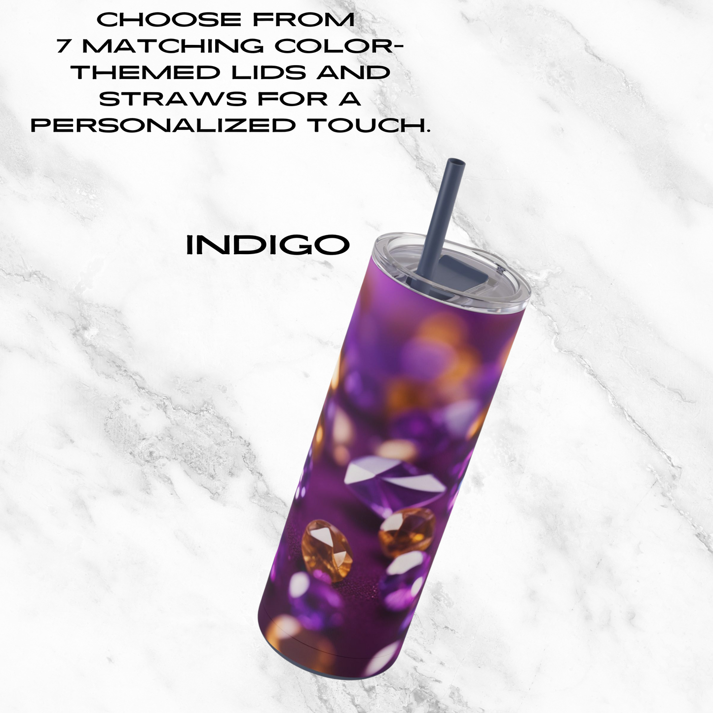 Amethyst Radiance 20oz Skinny Tumbler - With Straw