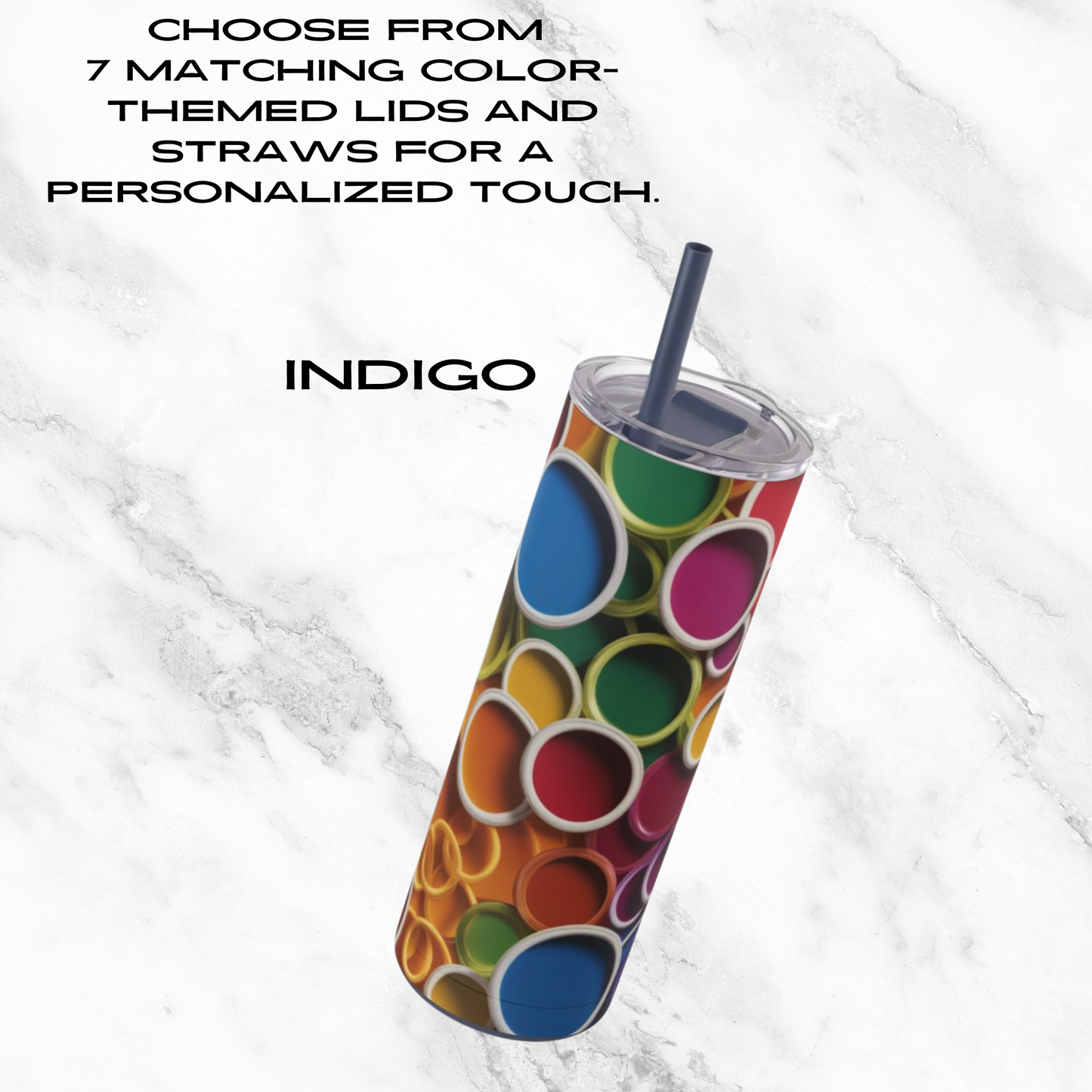Rainbow Reverie 20oz Skinny Tumbler - With Straw