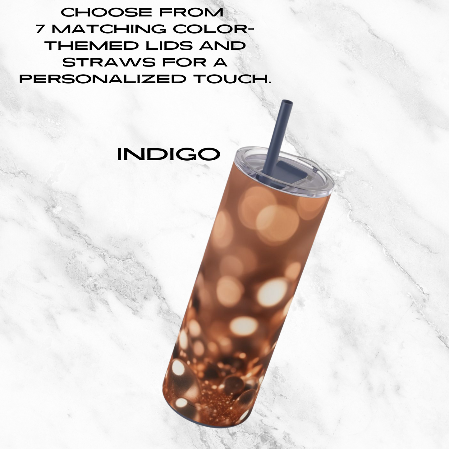 Copper Gleam 20oz Skinny Tumbler - With Straw