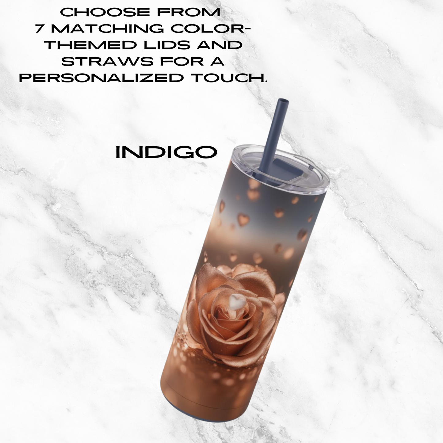 Rose Radiance 20oz Skinny Tumbler - With Straw