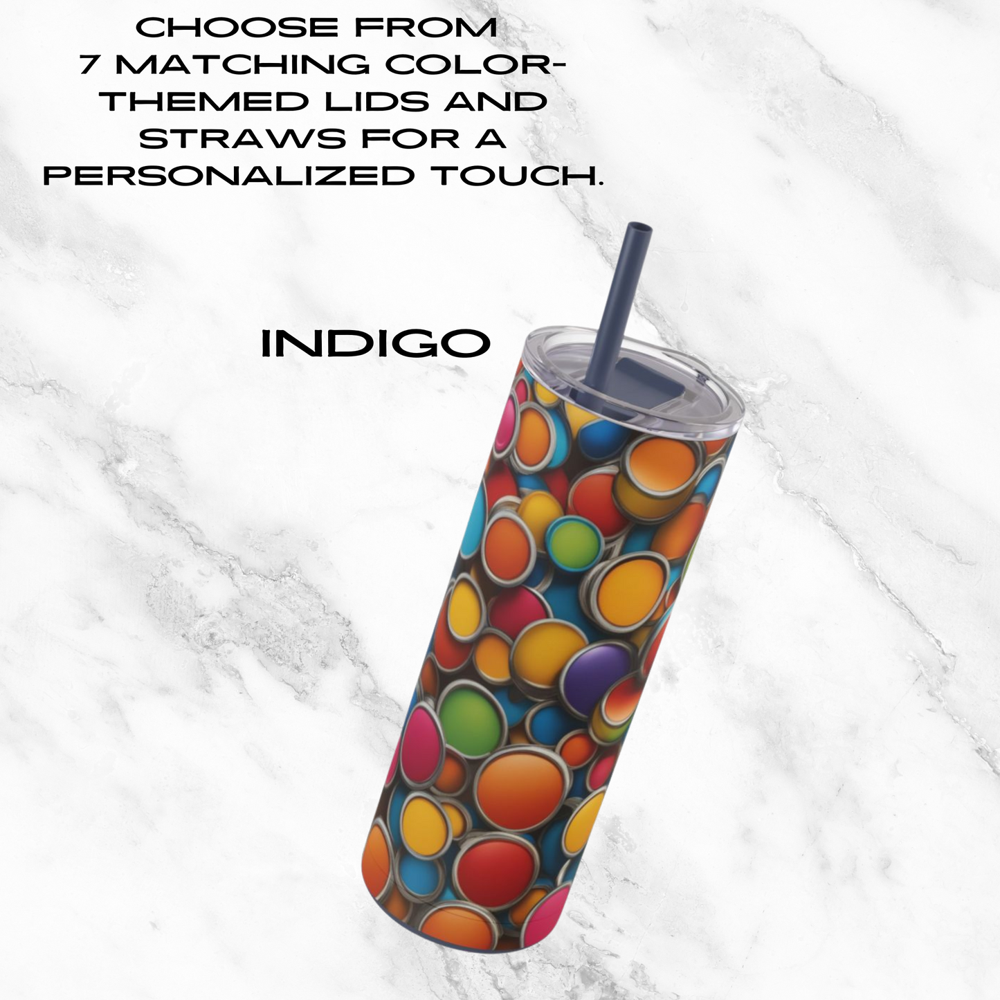 Candy Dots 20oz Skinny Tumbler - With Straw