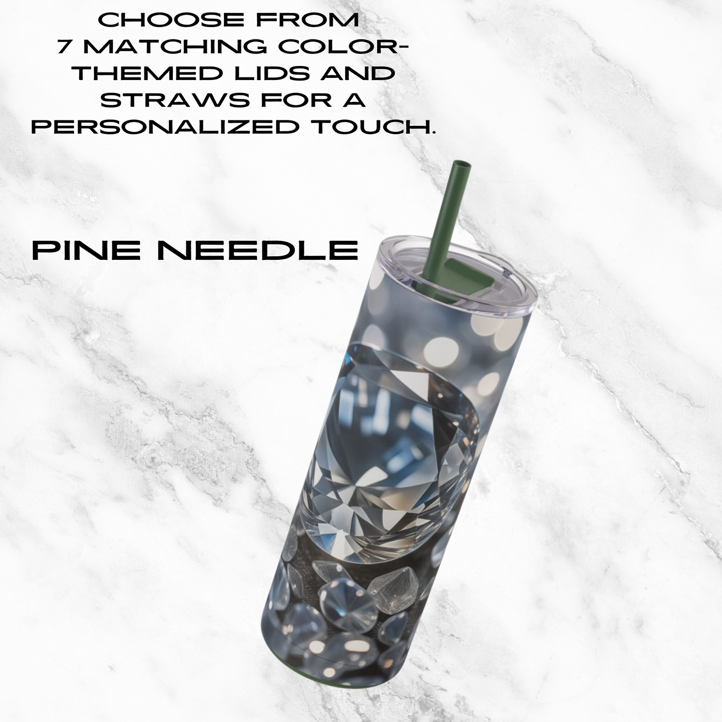 Diamond Cascade 20oz Skinny Tumbler - With Straw
