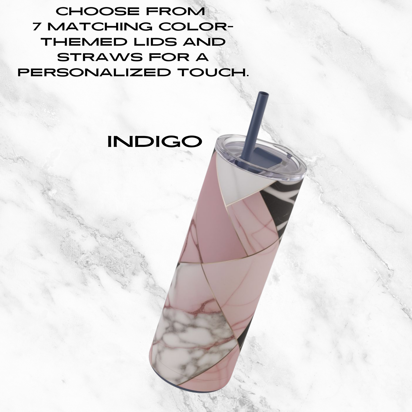 Blush Geometry 20oz Skinny Tumbler - With Straw