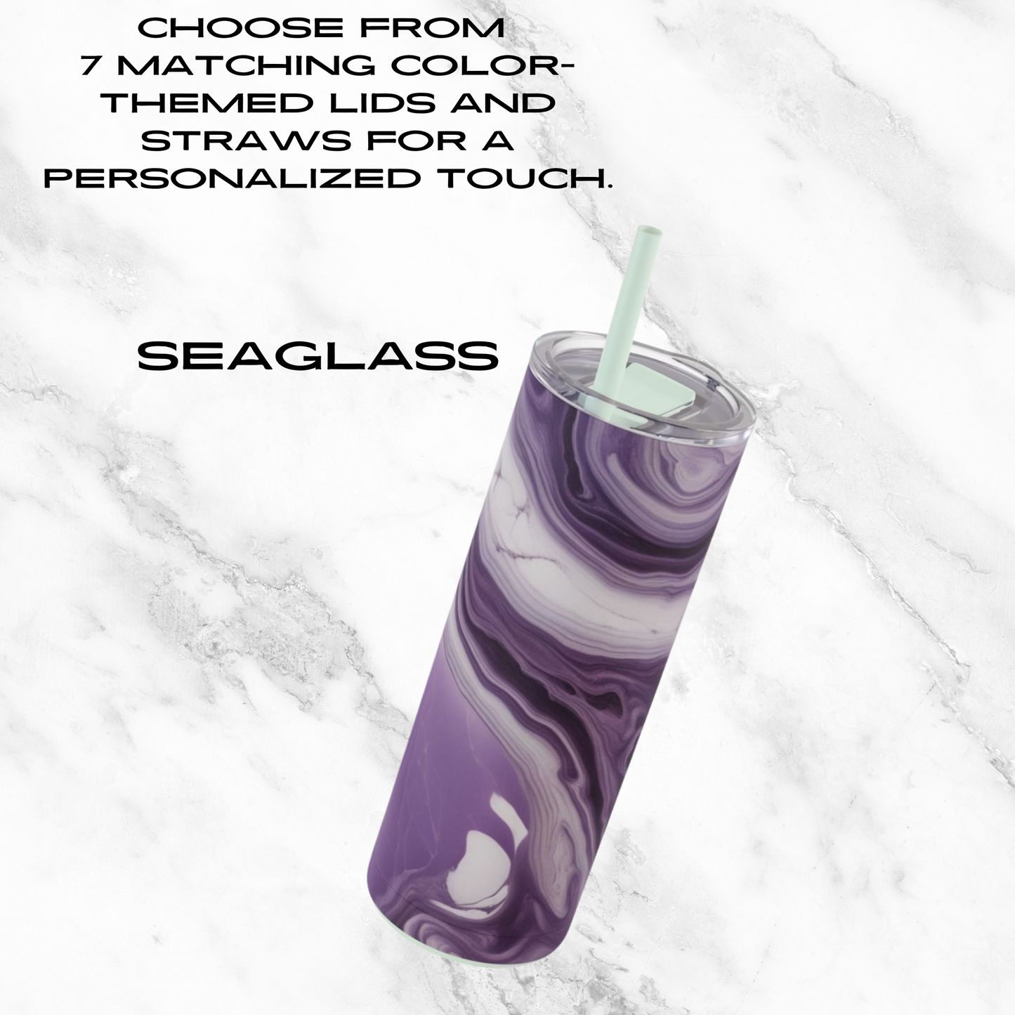 Lavender Swirl 20oz Skinny Tumbler - With Straw