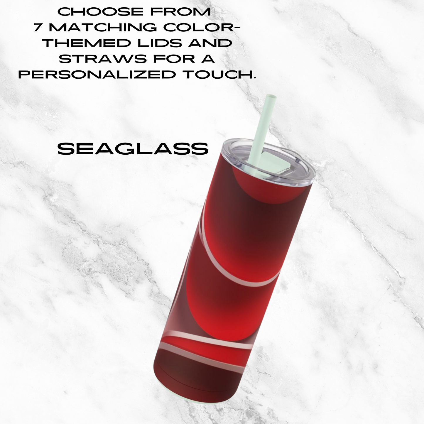 Crimson Curls 20oz Skinny Tumbler - With Straw