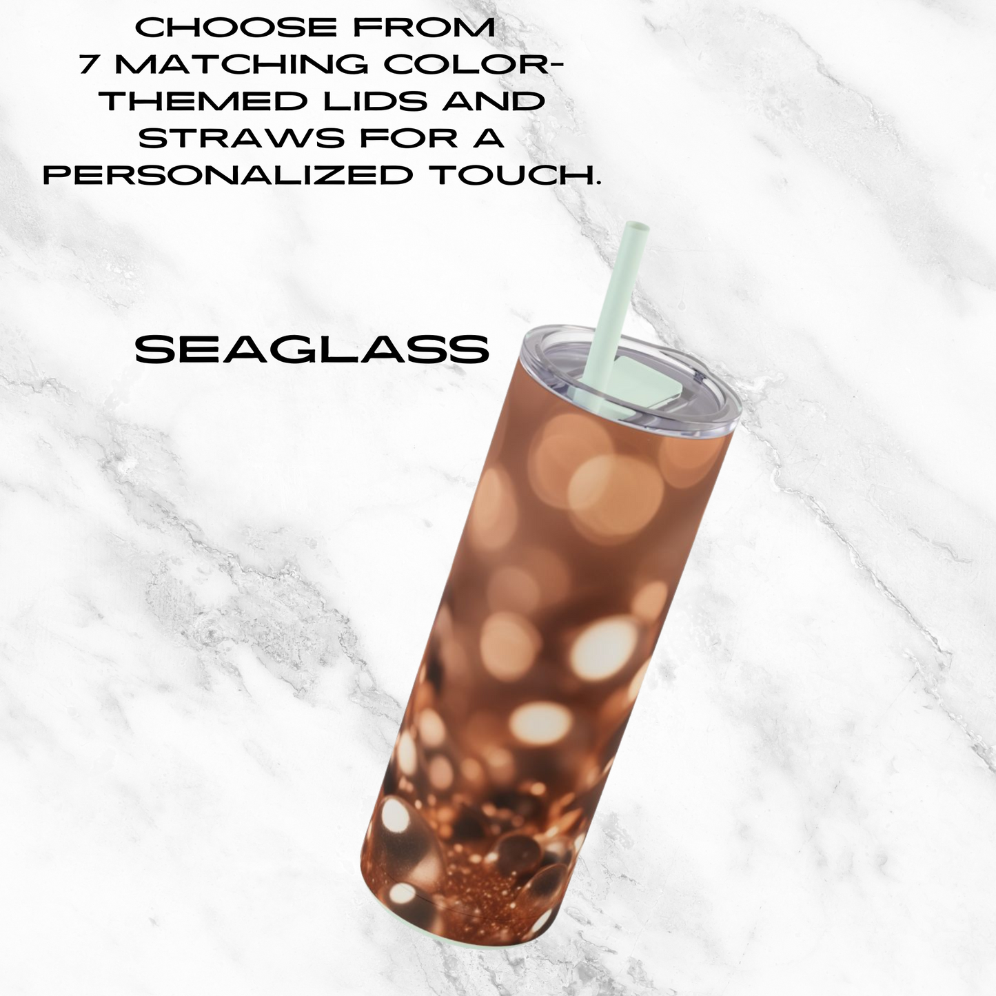 Copper Gleam 20oz Skinny Tumbler - With Straw
