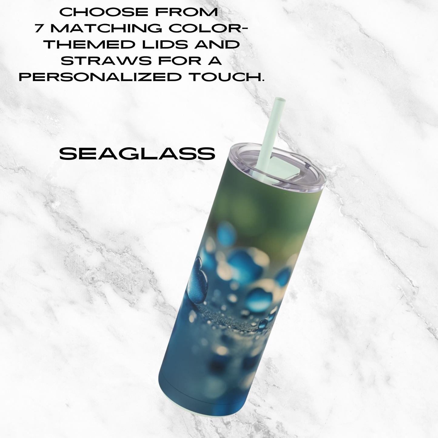 Blue Love Drops 20oz Skinny Tumbler - With Straw