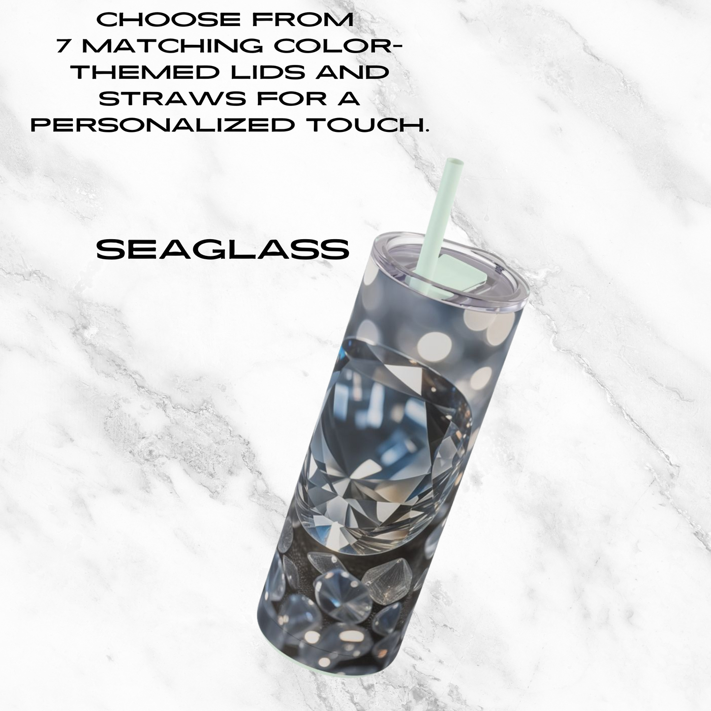 Diamond Cascade 20oz Skinny Tumbler - With Straw
