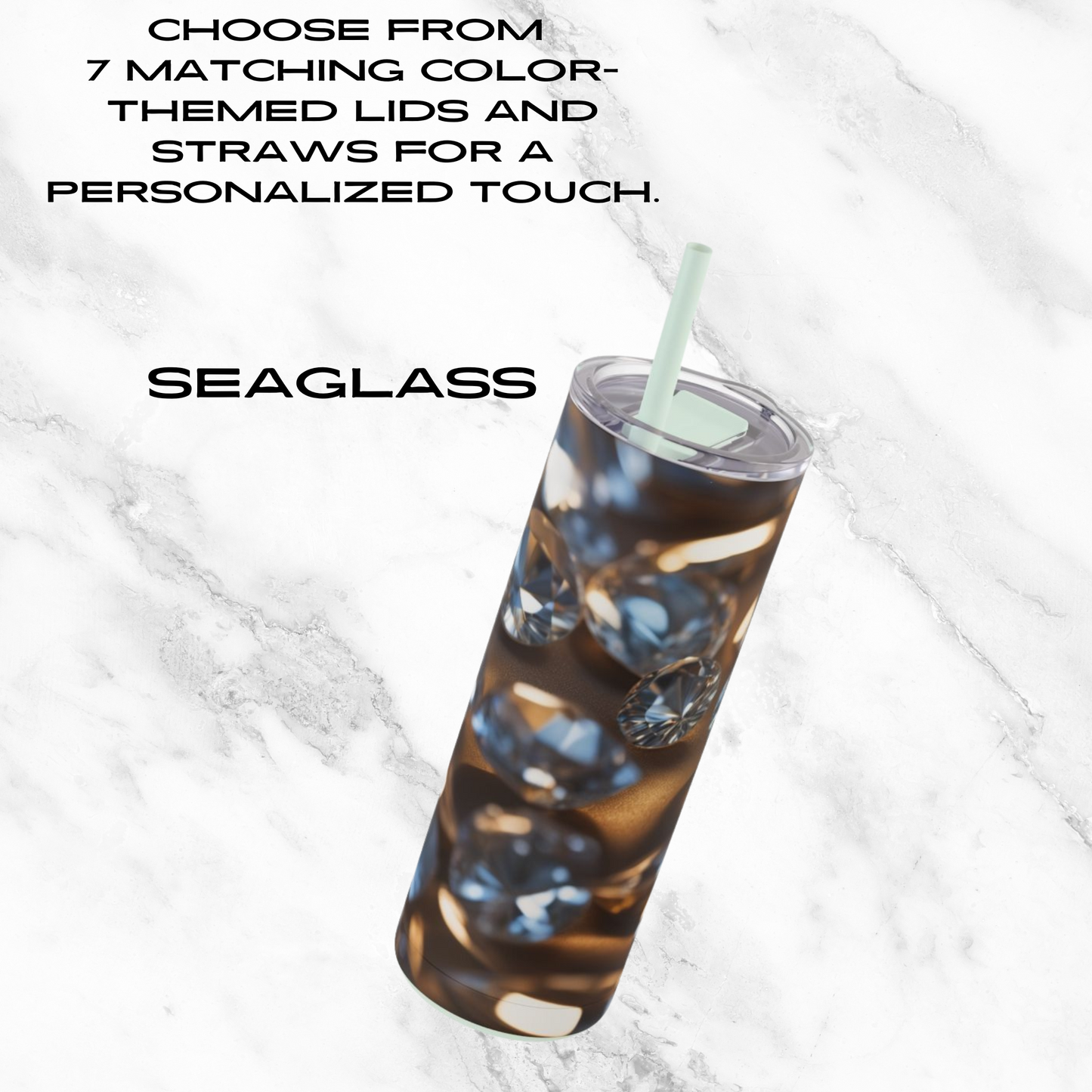 Diamond Dream 20oz Skinny Tumbler - With Straw
