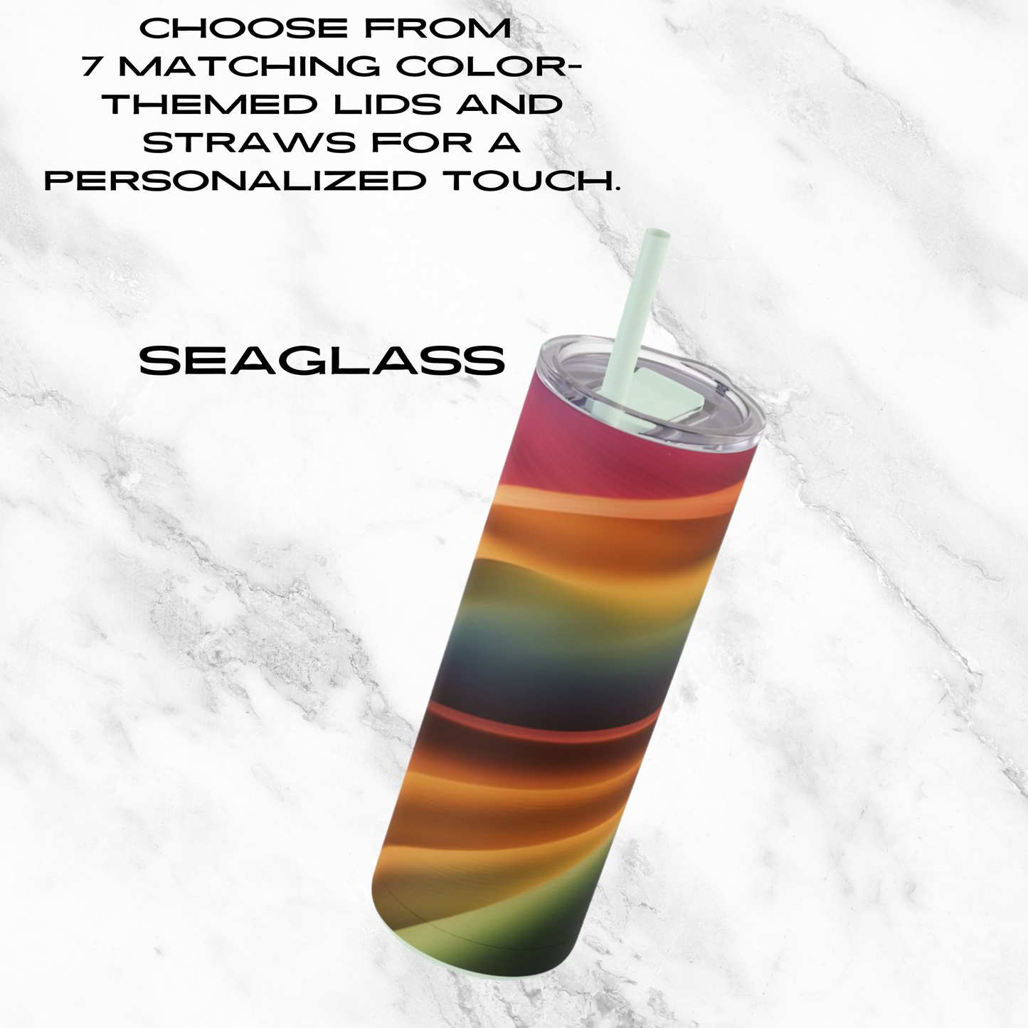 Rainbow Cascade 20oz Skinny Tumbler - With Straw