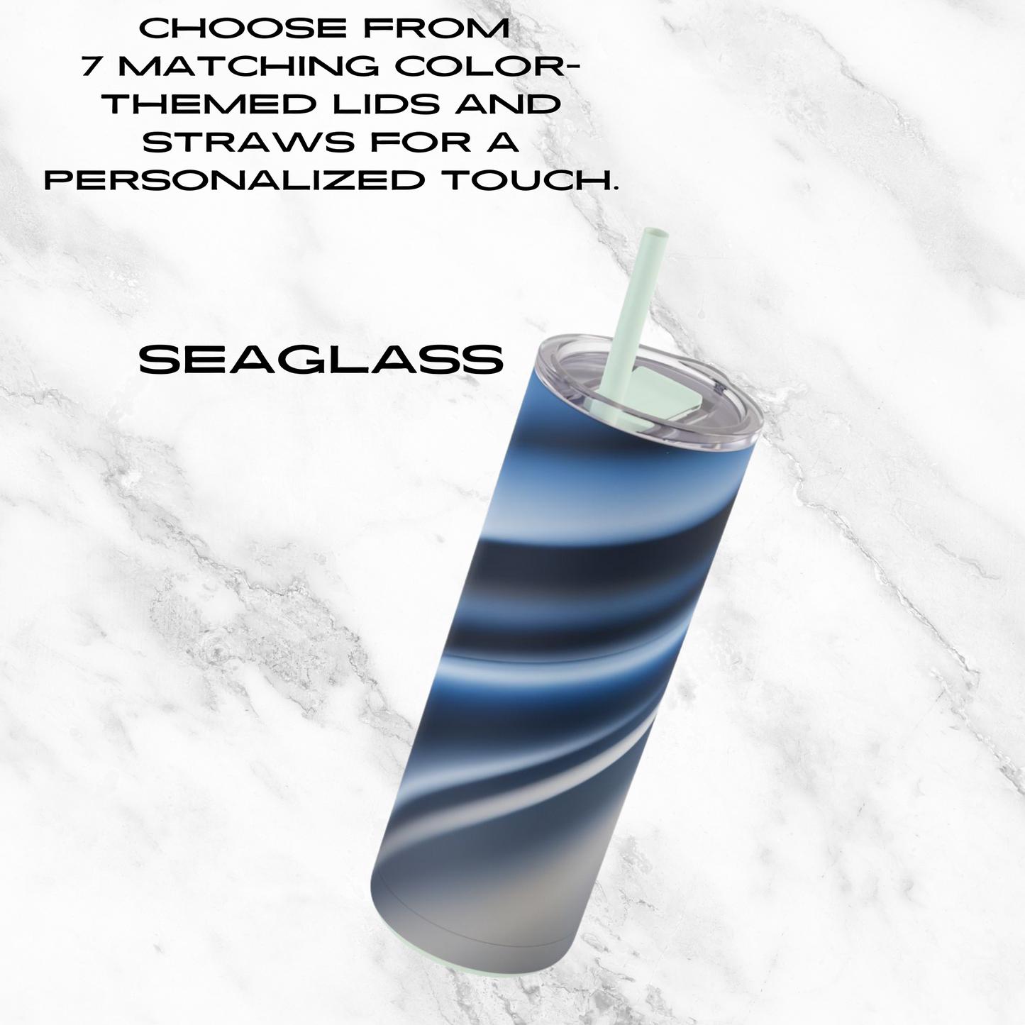 Sapphire Sleek 20oz Skinny Tumbler - With Straw