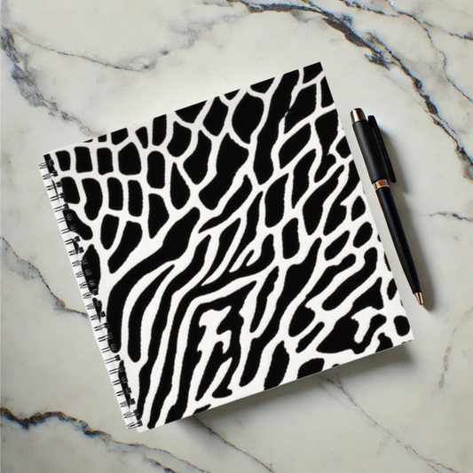 Monochrome Maze 8.5”x8.5” Hardcover Notebook