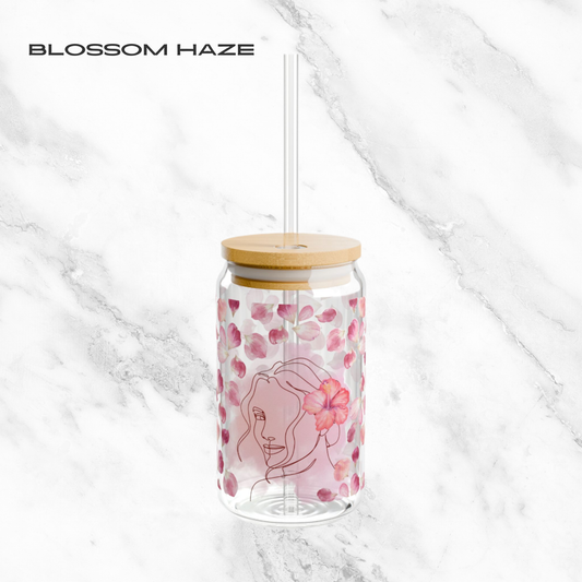 Blossom Haze 16oz Glass Tumbler | Soda Can