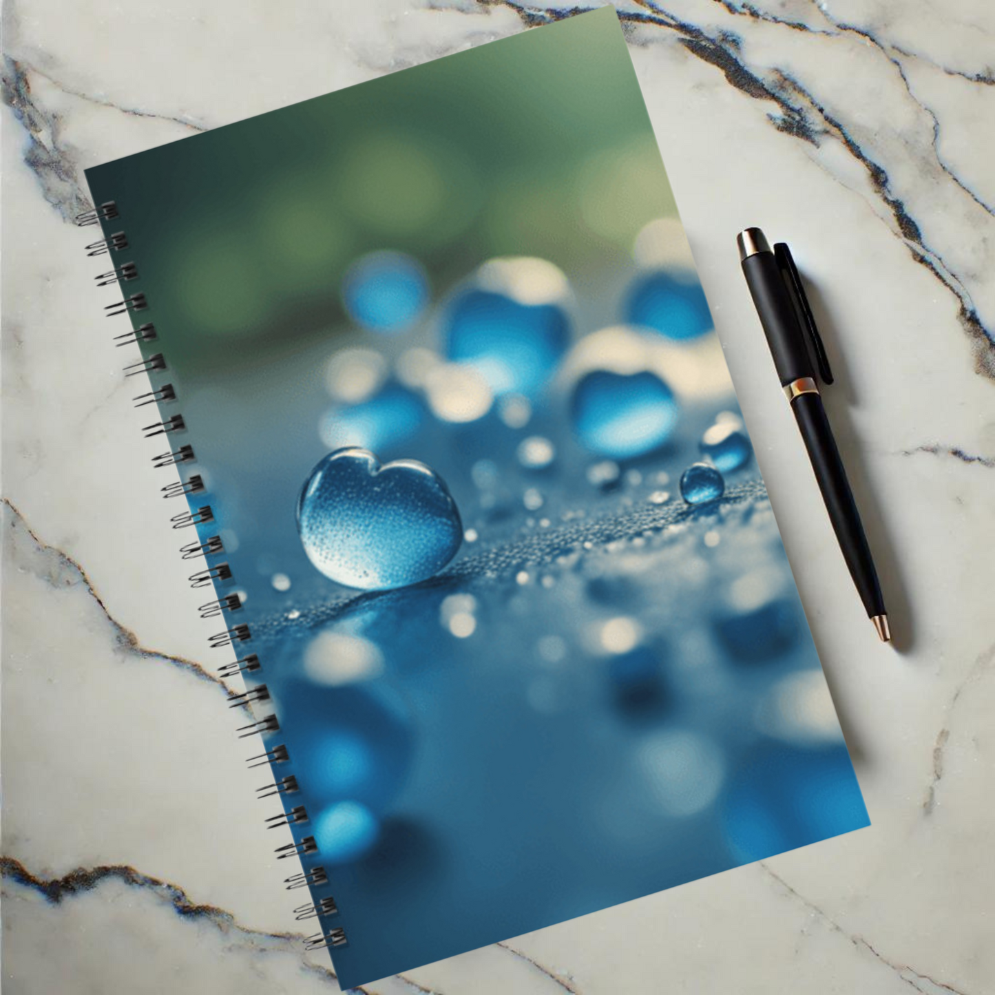 Blue Love Drops 5.5"x8.5" Hardcover Notebook