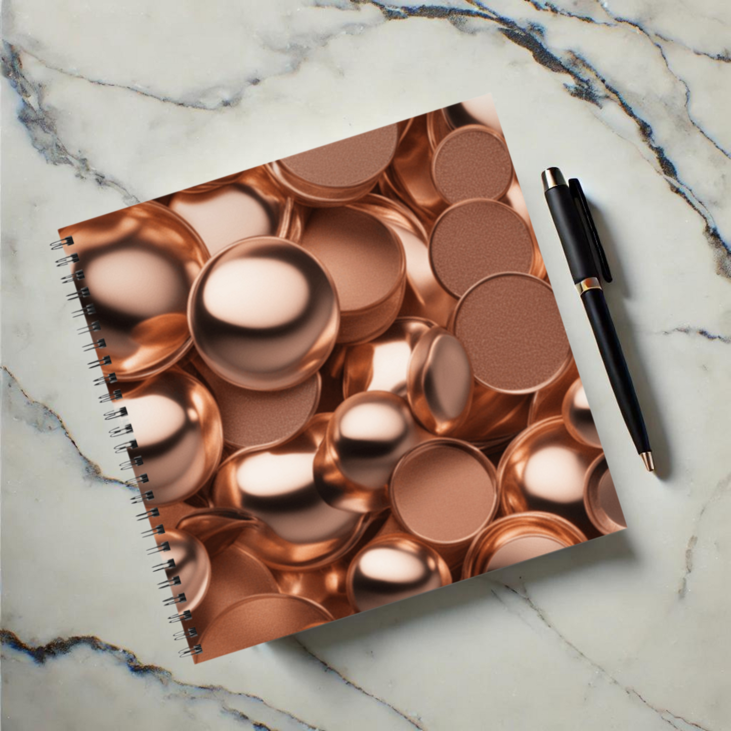Coppery Curves 8.5" x 8.5" Hardcover Notebook
