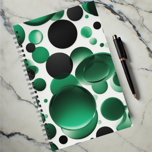 Emerald Bubbles 5.5"x8.5" Hardcover Notebook