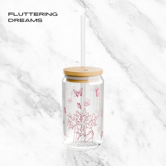 Fluttering Dreams 16oz Glass Tumbler | Soda Can