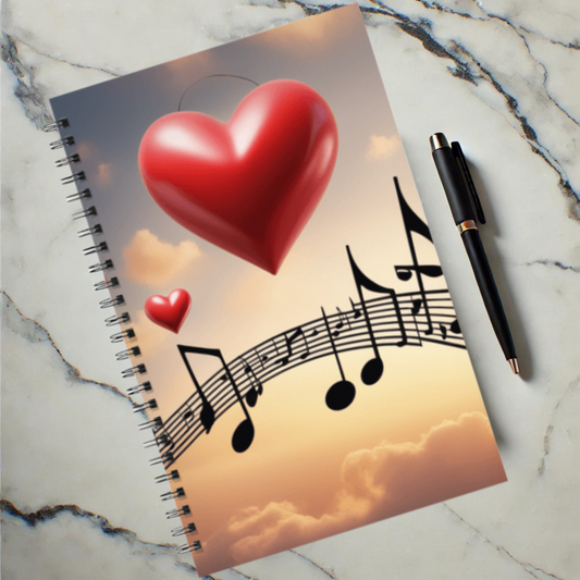 Melodic Hearts 5.5”x8.5" Hardcover Notebook