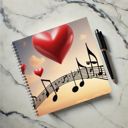 Melodic Hearts 8.5"x8.5" Hardcover Notebook