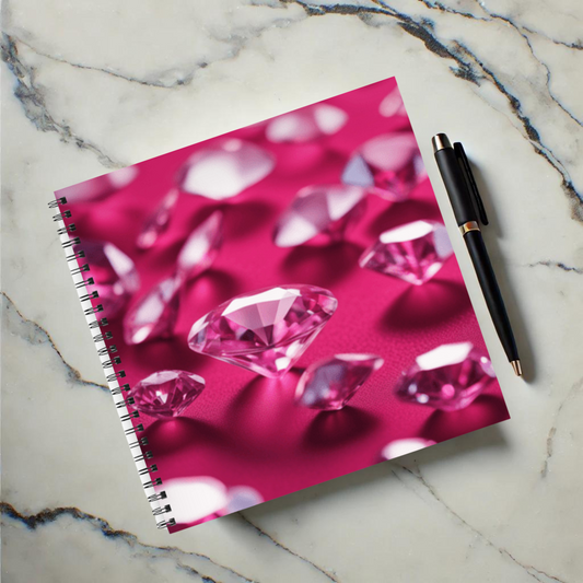 Pink Diamond Sparkle 8.5" x 8.5" Hardcover Notebook