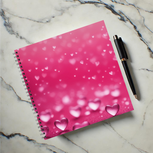 Pink Heart Dream 8.5"x8.5" Hardcover Notebook