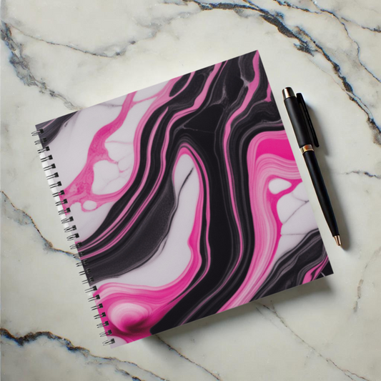 Pink Marble Rush 8.5"x8.5" Hardcover Notebook
