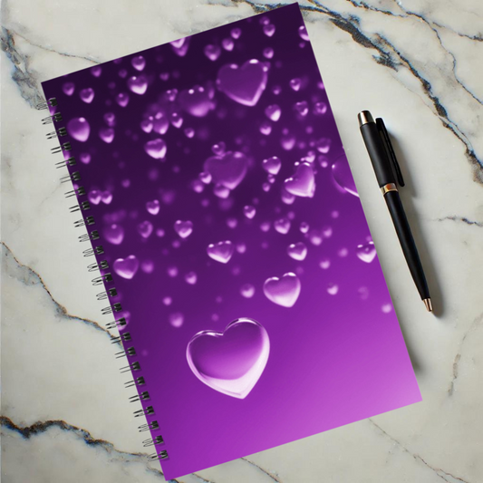 Purple Heart Shower 5.5"x8.5" Hardcover Planner