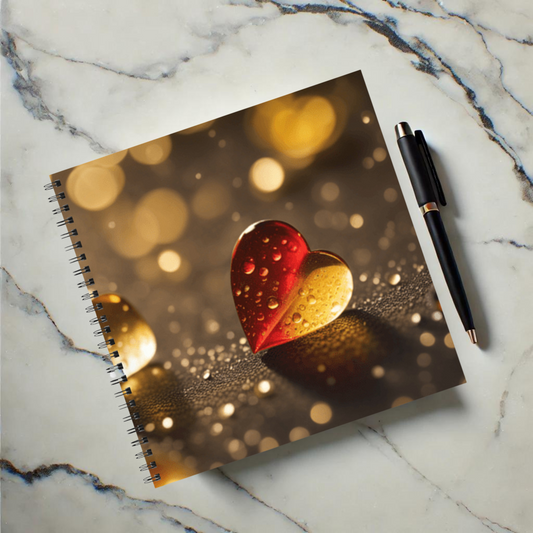 Radiant Heart Glow 8.5"x8.5" Hardcover Notebook