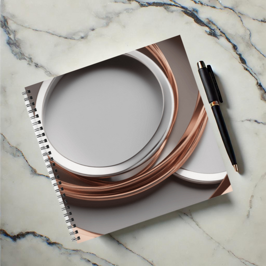 Rose Gold Waves 8.5"x8.5" Hardcover Notebook