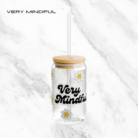 Very Mindful 16oz Glass Tumbler | Soda Can