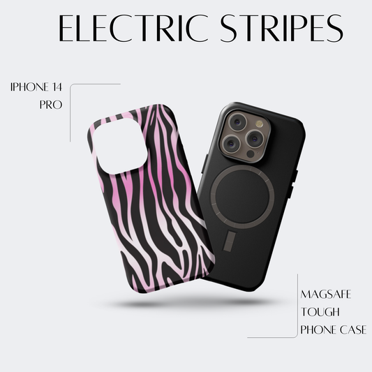 Electric Stripes - iPh 14 Pro MagSafe Tough Matte Finish