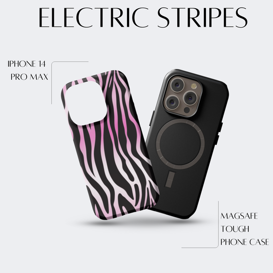 Electric Stripes - iPh 14 Pro Max MagSafe Tough Matte Finish