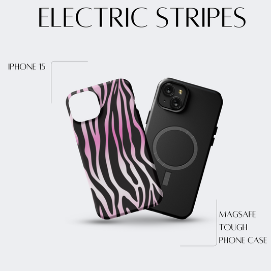 Electric Stripes - iPh 15 MagSafe Tough Matte Finish